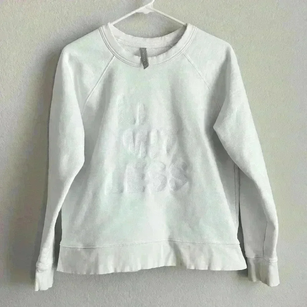 Athleta White Limitless Graphic Crew Sweater Size Medium‎